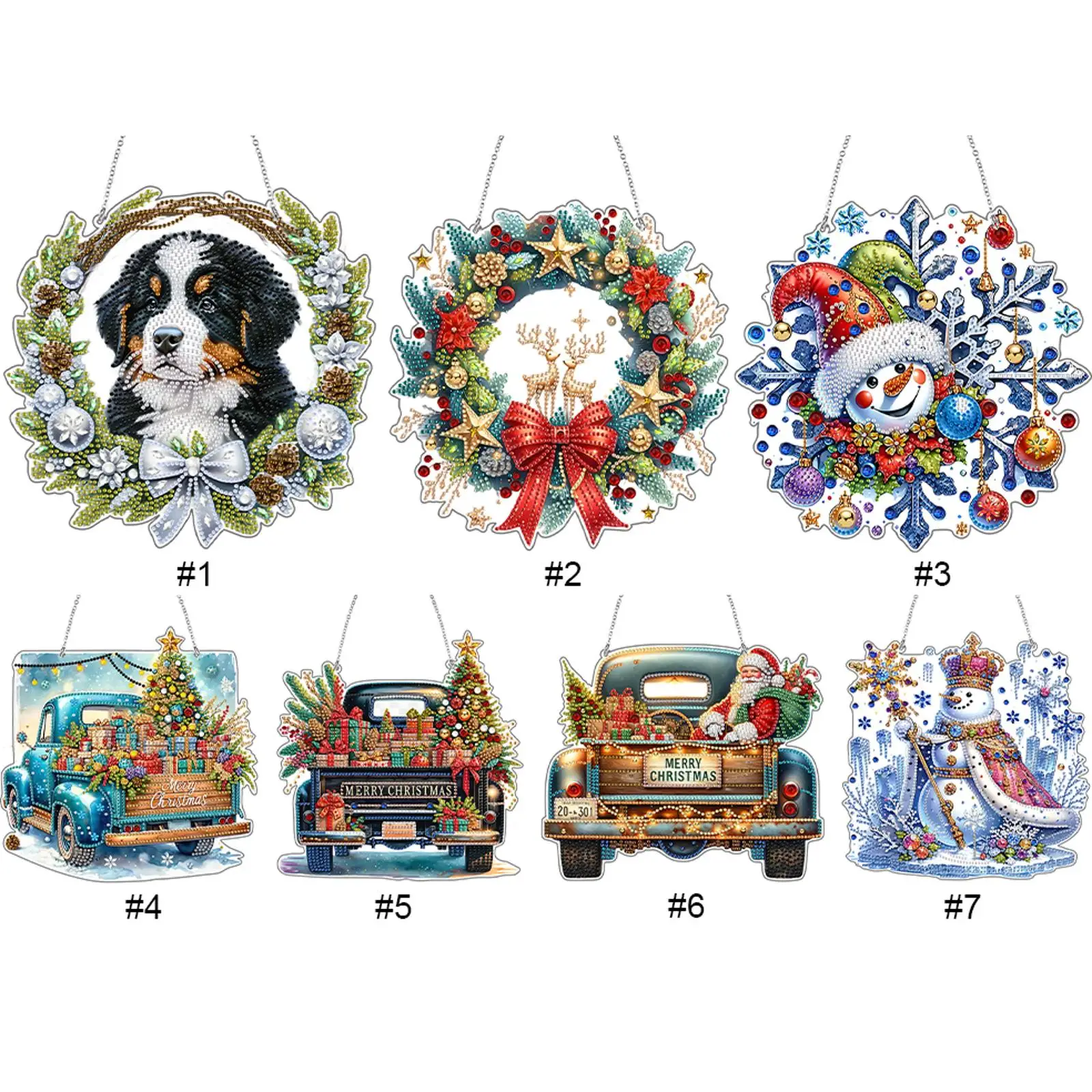 

2D/Flat DIY Acrylic Hanging Diamond Art Kits Special Shape Rhinestone Diamond Art Window Pendants Wall Decor for Home & Windows