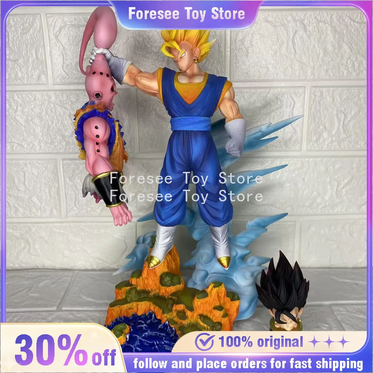 

32 см фигурка Vegetto Vs Majin Buu DRAGON BALL, двуглавая скульптура, коллекция аниме-фигурок, украшение для рабочего стола, лучшие подарки для мальчиков