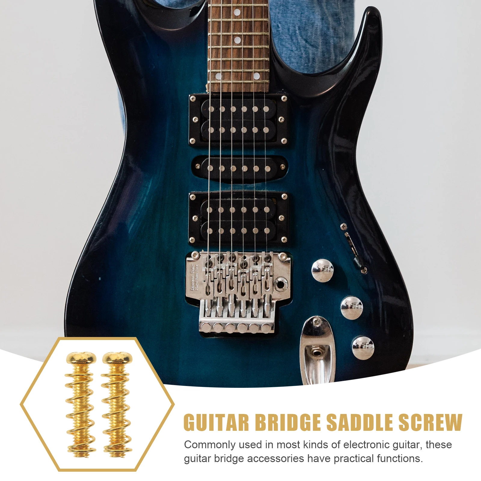 

Guitar Bridge Screws Metal Fixing Parts Practical Replacement Saddle Spring String Fixing Musical Instrument Accessories Long