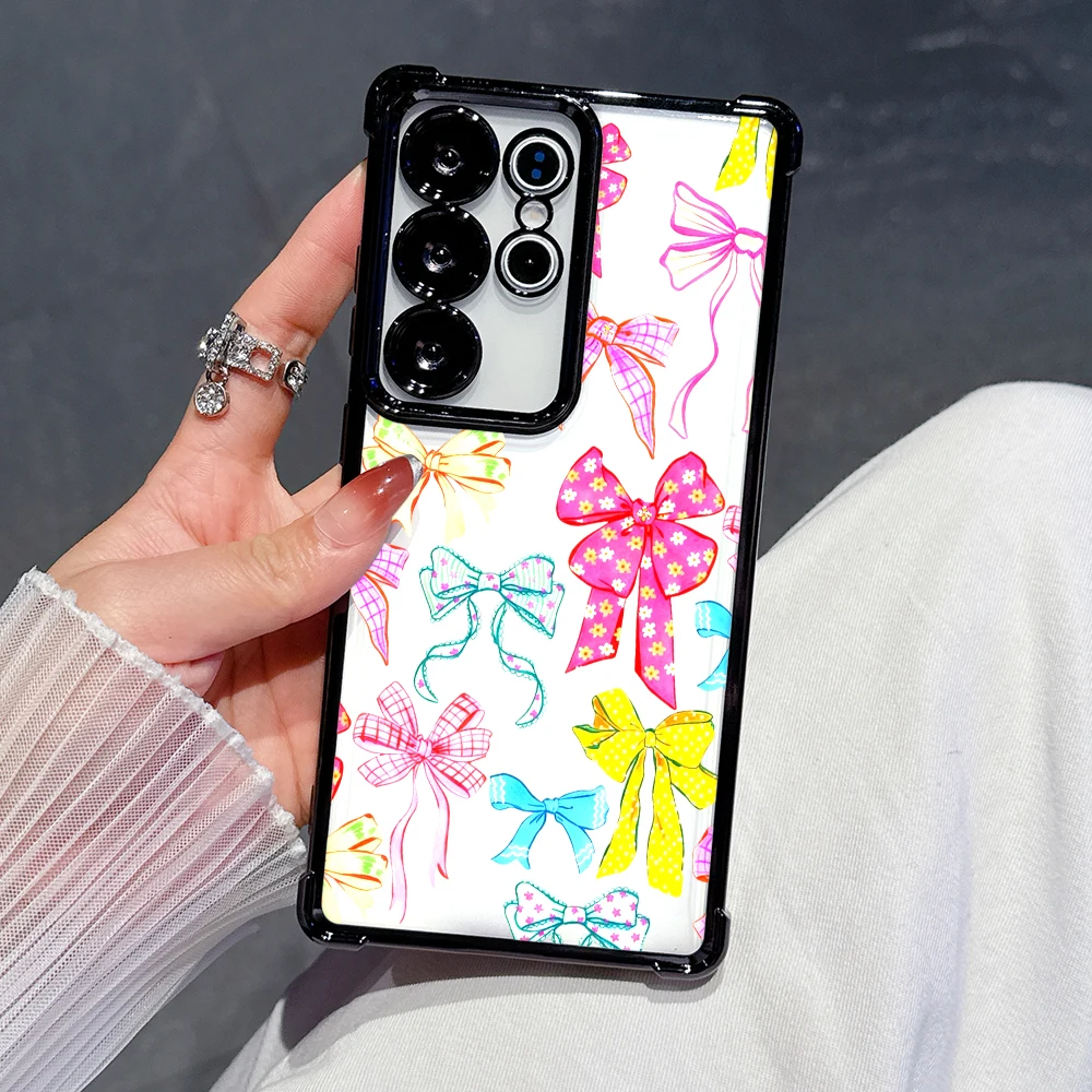 Colorful Bows Anti-Scratch Anti-Fall Shockproof Case For Samsung Galaxy S26 S25 S24 S23 A10S A14 A33 A57 A73 Protective Cover