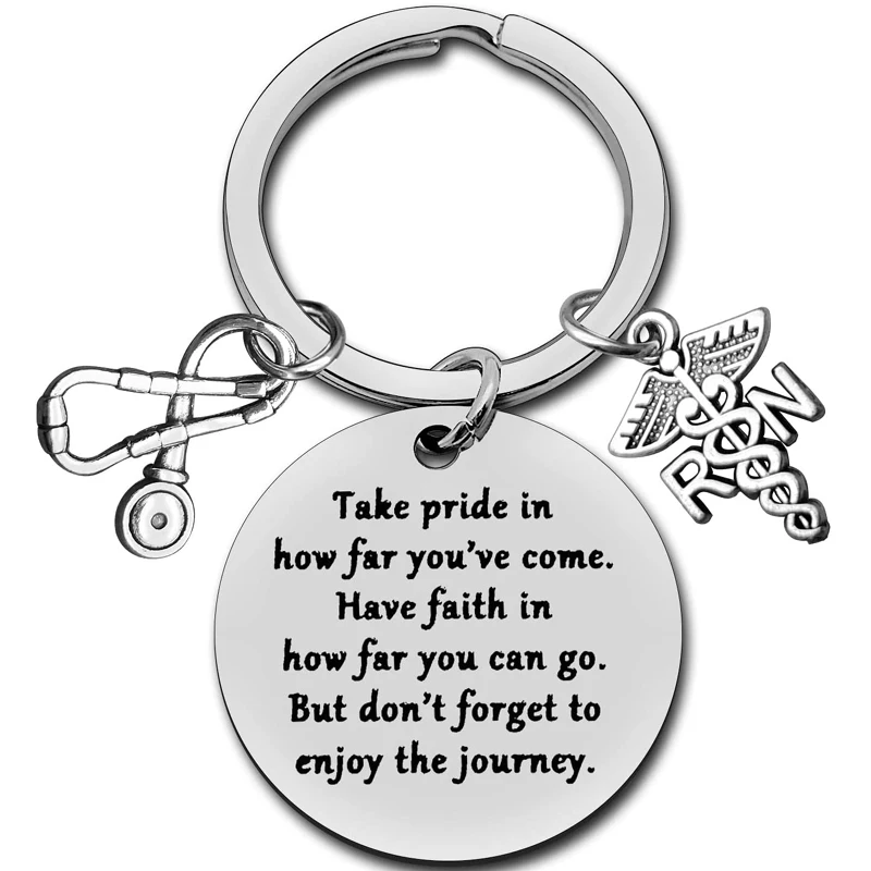 Registered Nurse Gifts Nursing Graduation Gifts RN Nurse Keychain Inspirational Gift for Registered Nurse Student Nurse Keyring