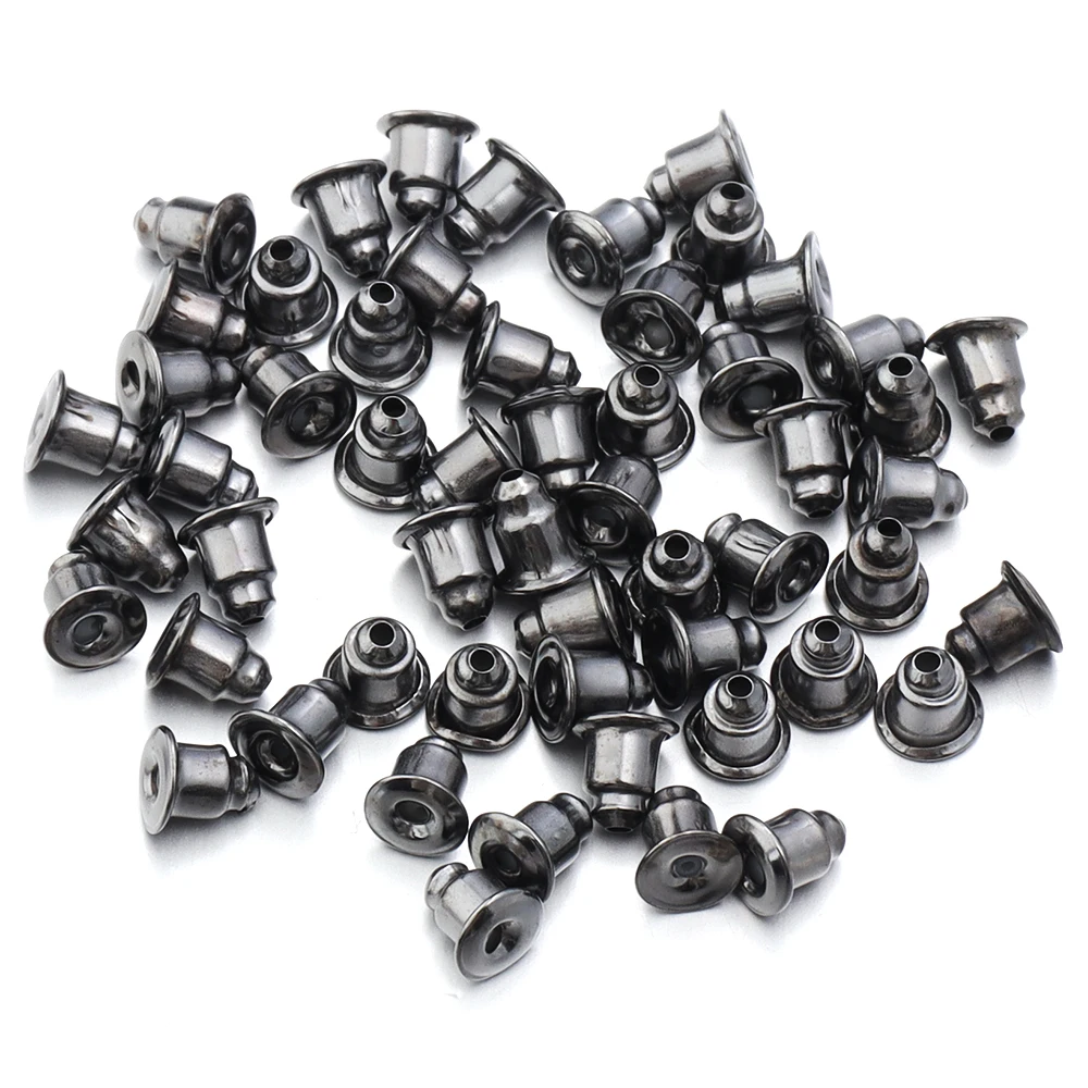 2014-2018 teile/los Eisen Kugel Ohrring Rücken DIY Schmuck Zubehör Metall Ohrring zurück Stecker Ohrring Einstellungen Basis Ohr stecker zurück – Detail 7