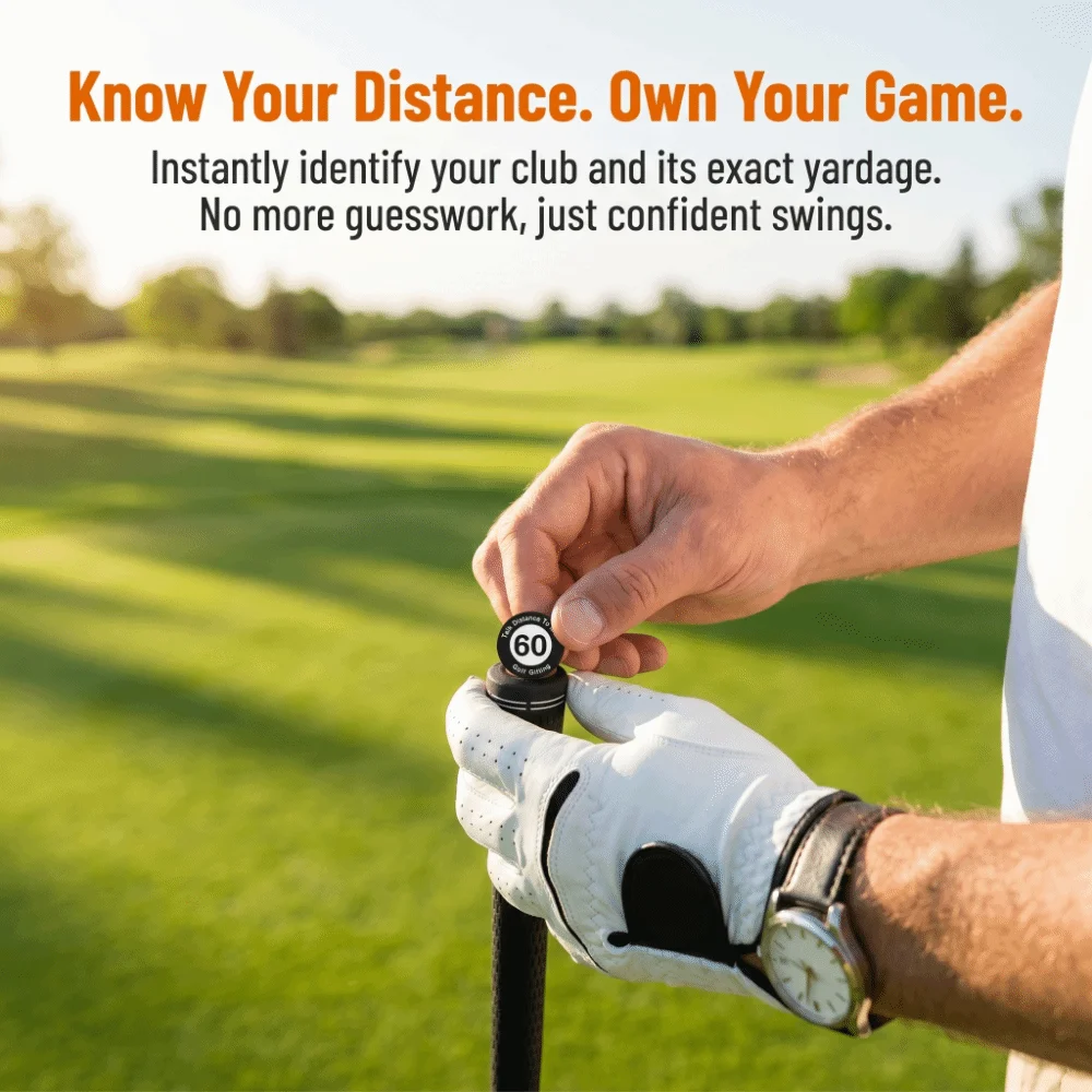 20pcs ABS Golf Distance Markers Portable Numbered Club Yardage Markers 18mm Twist Install Golf Grip Tags Driving Range
