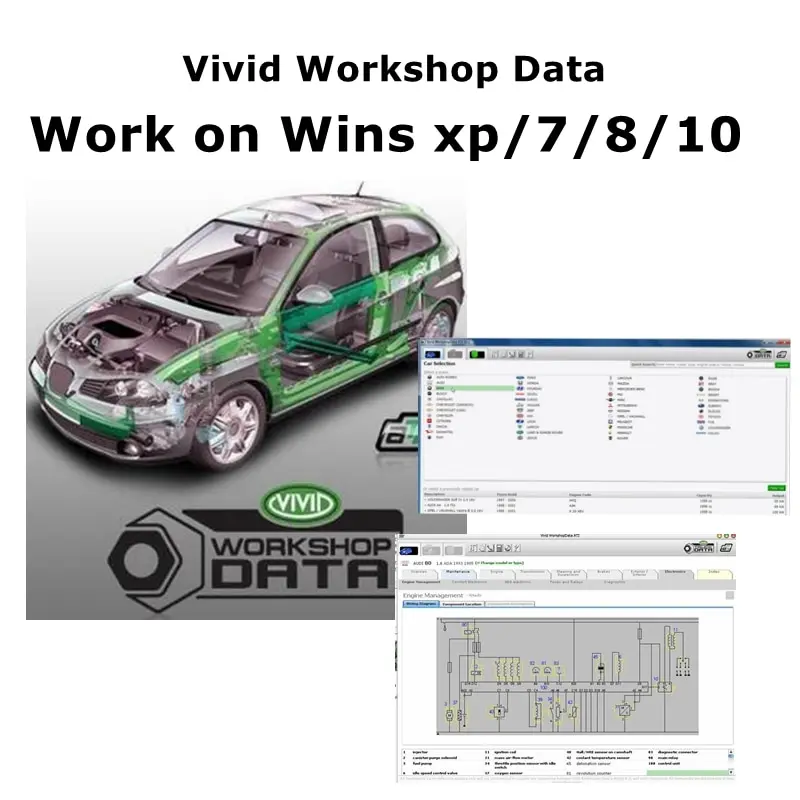 2018 or 2010 Automotive Vivid Workshop DATA 2018.01  V10.2 Car Electrical Diagram Repair Work on Wins XP Virtual Machine