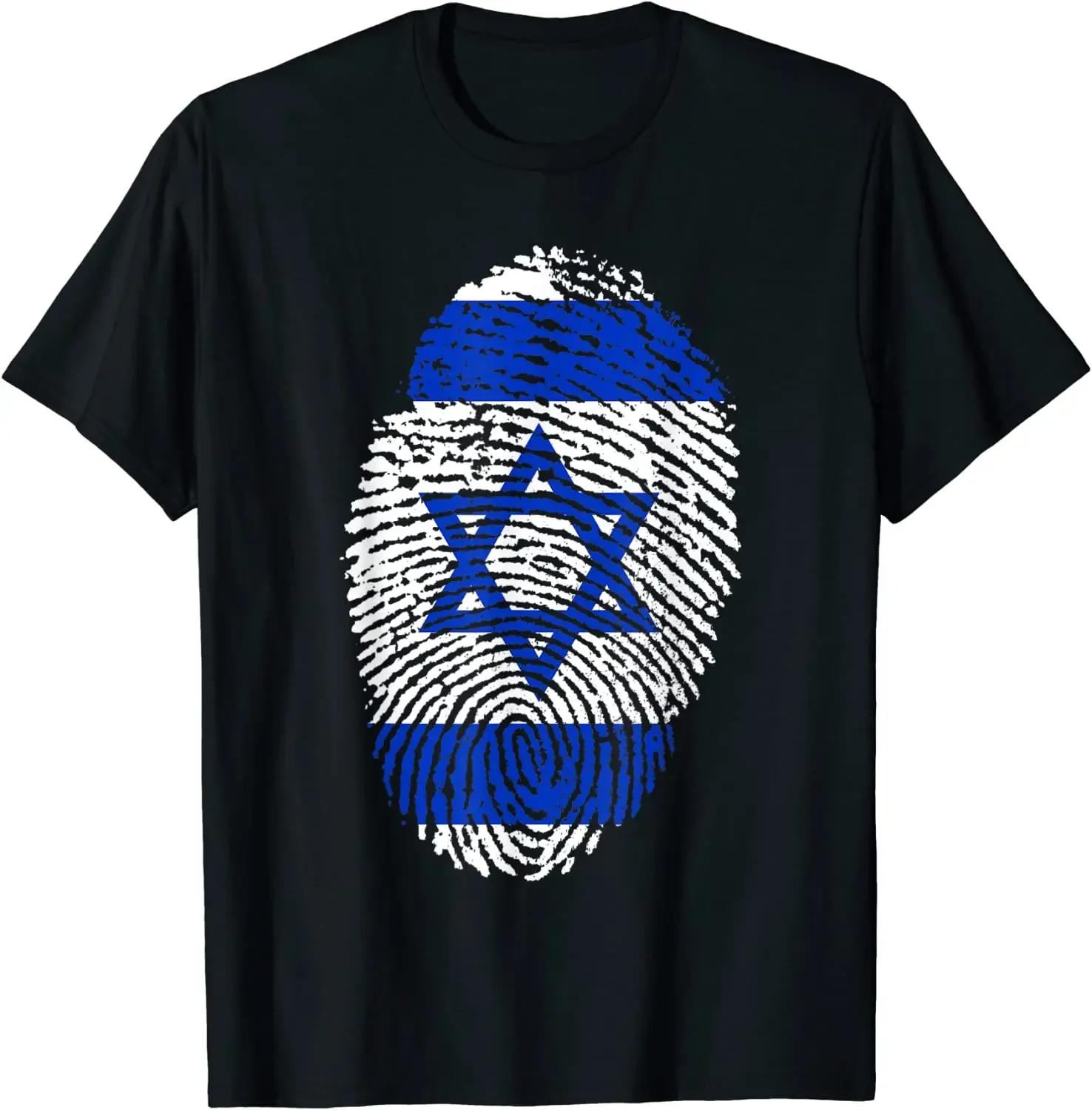 

Israel Flag Fingerprint Men T-Shirt Short Sleeve Casual 100% Cotton O-Neck Summer Harajuku Shirts