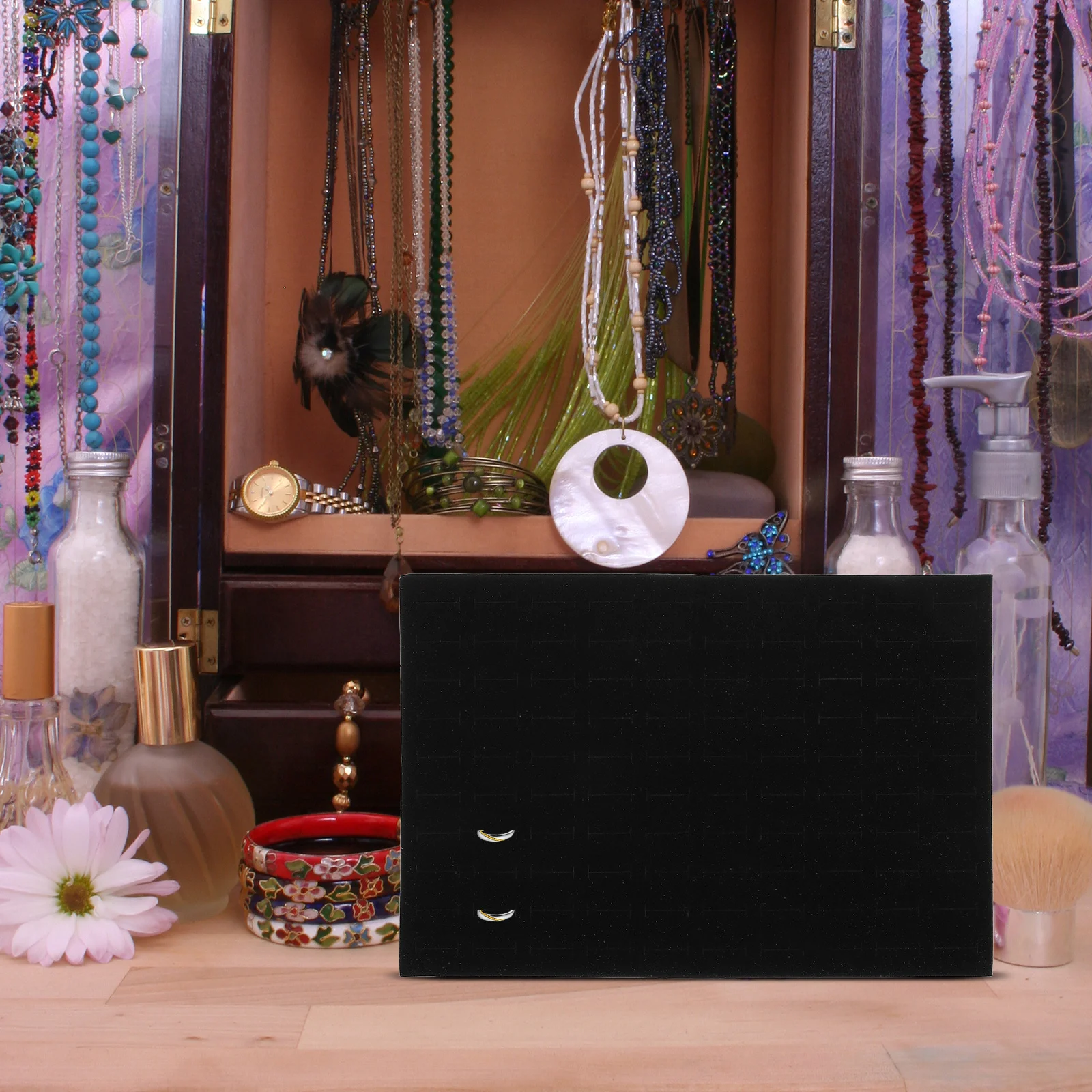 보석함 라이너 소프트 쿠션 트레이 창의적인 인서트 오거나이저 보석 보관 반지 귀걸이 디스플레이 패드