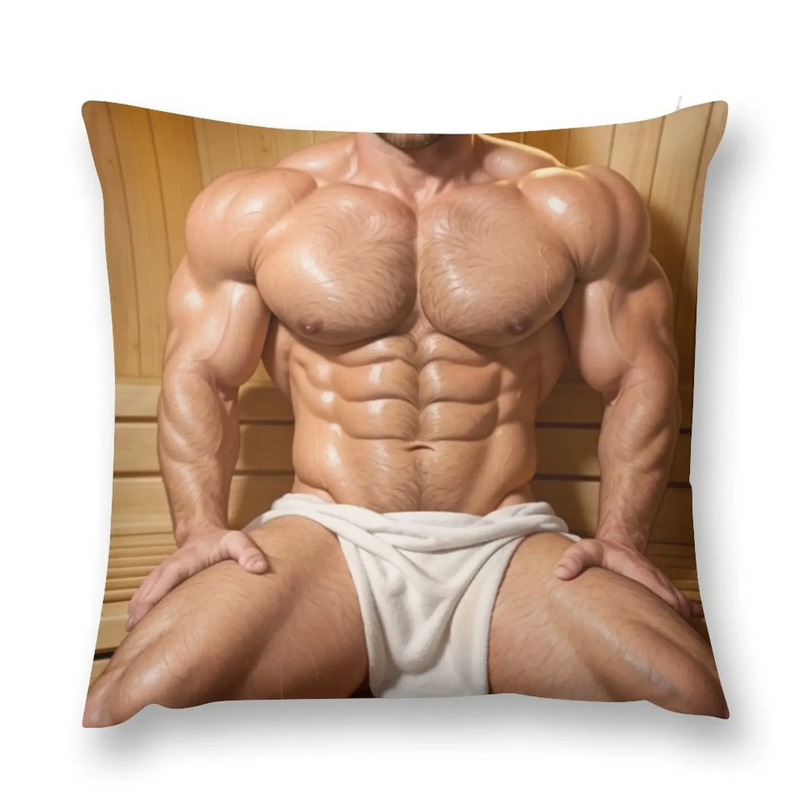 

Muscle Hunk Sauna Sweating Throw Pillow Cushion Cover Luxury Cushion Cover For Sofa Cushions For Sofa pillow