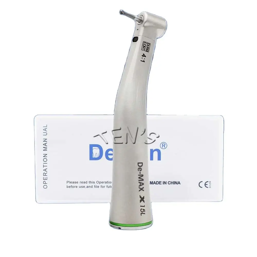 Dental De-Max X15L 4:1 Green Ring Reduction Low Speed Contra Angle Electric Motor Fiber Optic Handpiece Polishing Tools