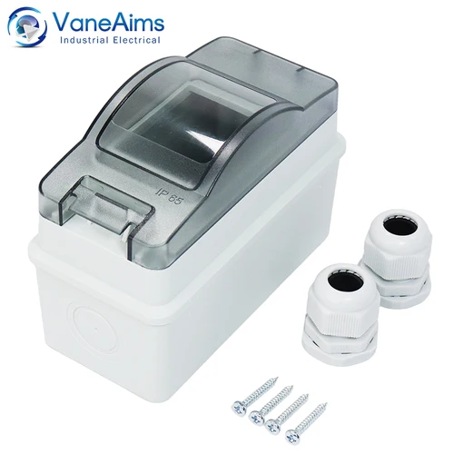 Caja de distribución IP65 impermeable para exteriores, HT-2, caja de protección de interruptor de aire de 2 vías, caja de conexiones eléctricas solares fotovoltaicas para disyuntor 2P