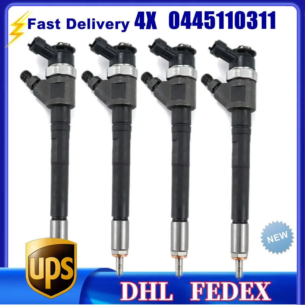 4PCS 0445110311 Fuel Inject For Citroen BERLINGO C3 C4 9HT 9HX Peugeot 207 307