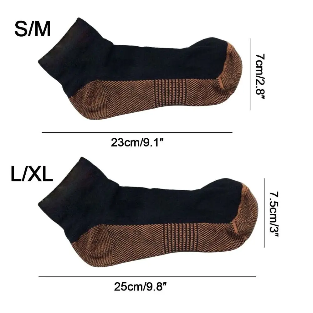 1Pair S/M/L/XL Compression Ankle Support Socks Arch Support Short Tube Plantar Fasciitis Socks Anti-Slip Pain Relief