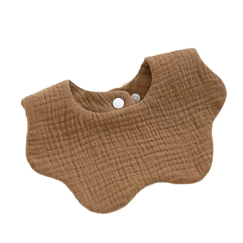 New Plain Baby Petal Shaped Baby A-Class Pure Cotton Gauze Children's Drool Towel Wholesale #5