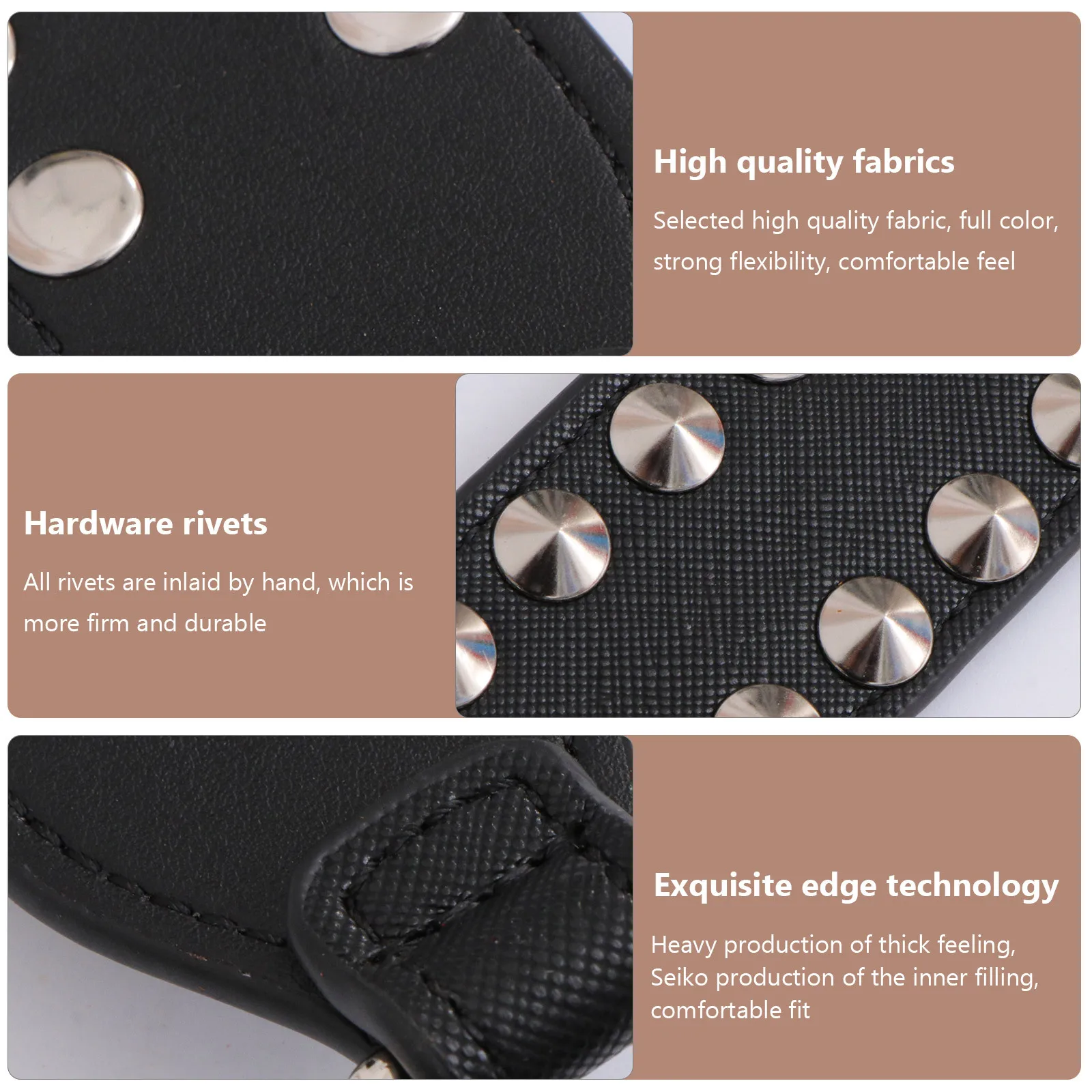 

Punk Wide Shoulder Strap Black Women Bag Wide Strap Durable Replacement Bag Accessories Fashionable Comfortable to Touch