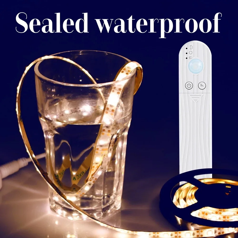 LED Under Cabinet Light 3m/2m Wireless PIR Motion Sensor Waterproof LED Strip Lamp for Kitchen Stairs Wardrobe Bedside