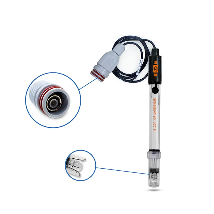 Electrodo Combinado de pH E-201-CF 2 en 1 con Electrodo de Referencia, Sonda de Sensor de pH Impermeable