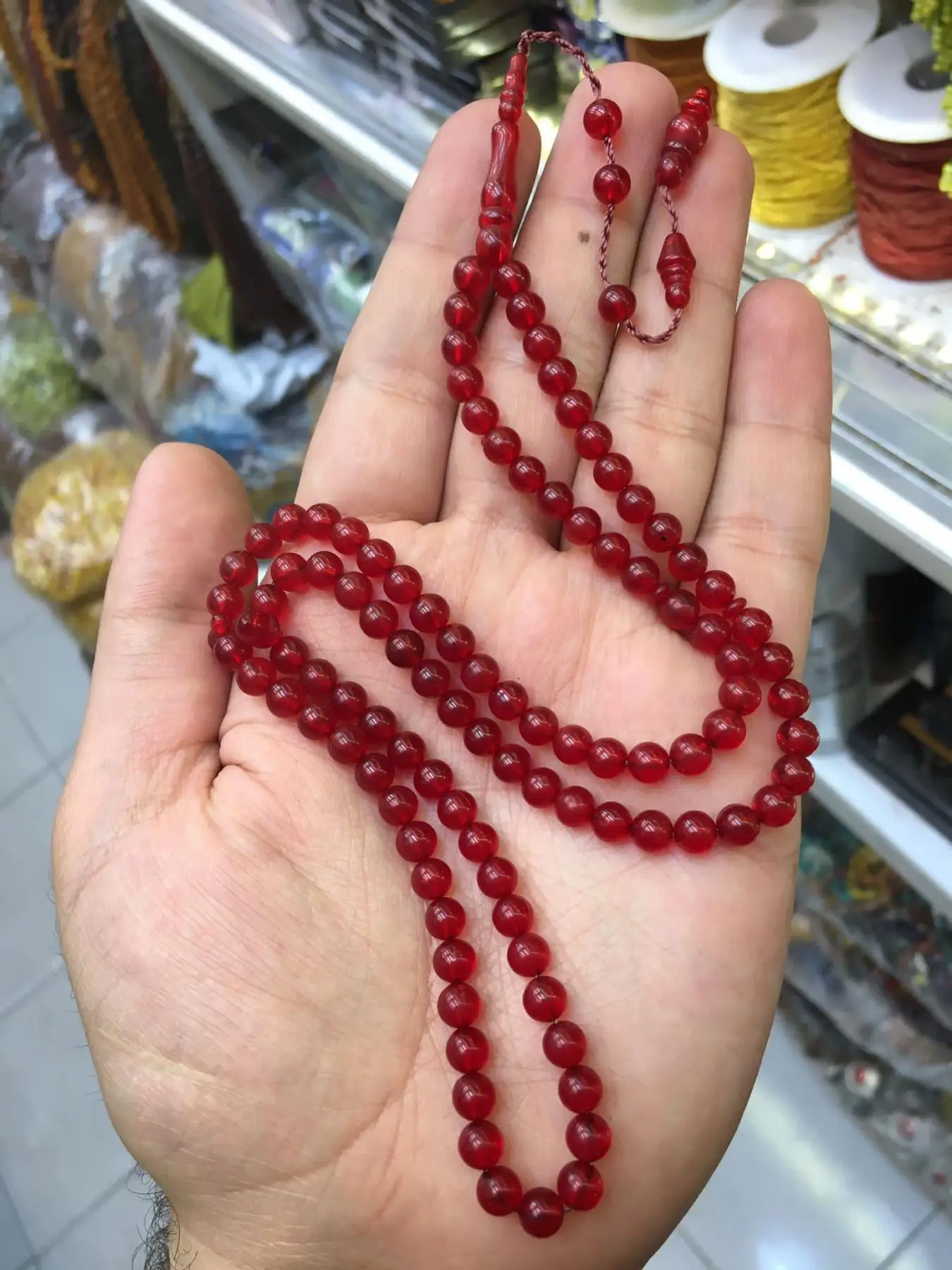 Pure Red Fire Original Amber Rosary Systematic Tassels