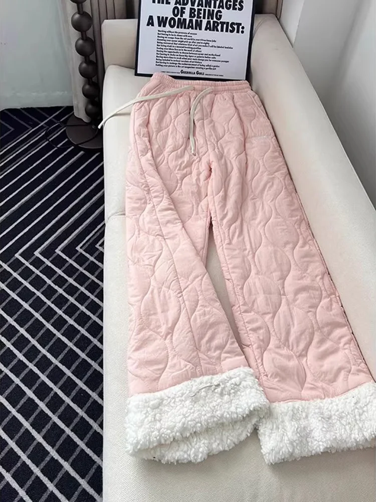 

Northeast China -40 Deee Lamb Velvet Pants Men Women Winter Fce Lined Warm Cotton Trousers Outdoor Cold Resistant Ski Ca...