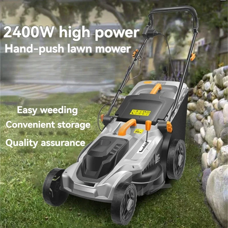 2400W 220V High-Power Weeder Machine 3600rpm  Electric Lawn Mower Hand Push Grass Cutting Tool Lawn Mower