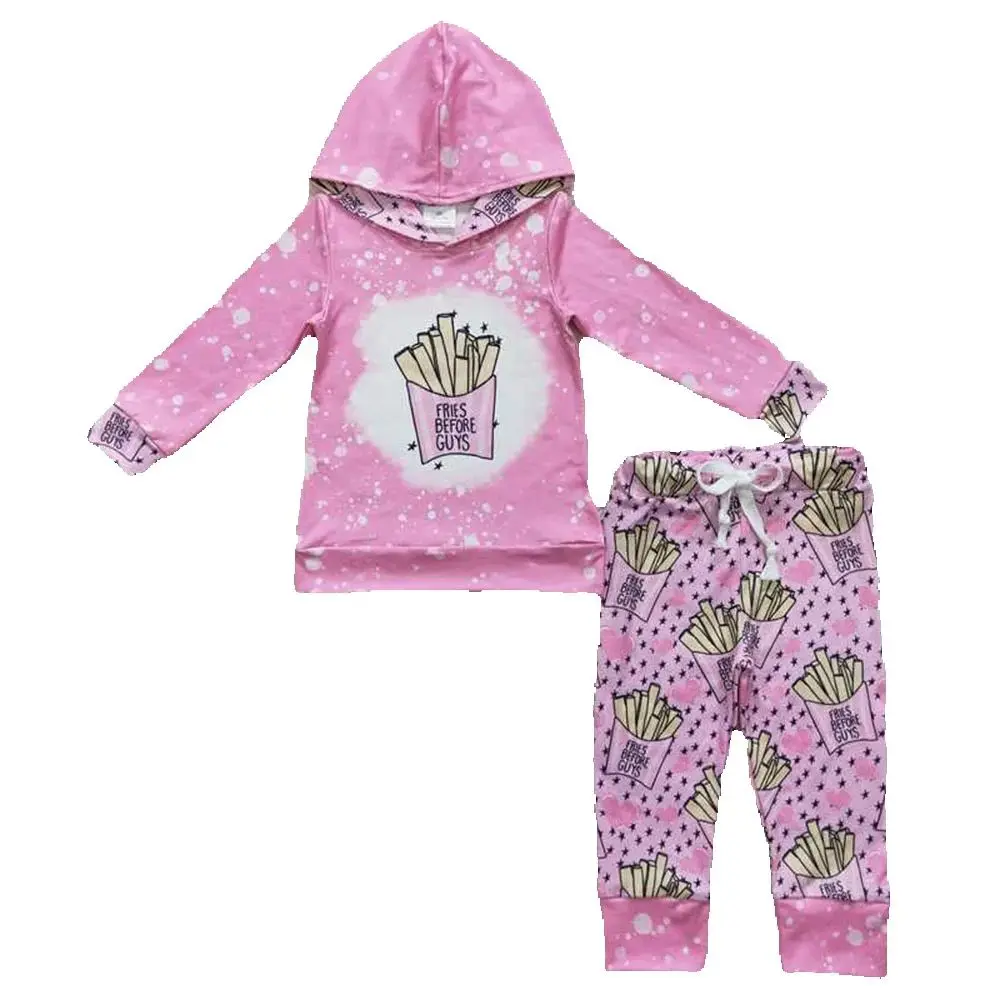 

GLP0805 baby girl clothes pink fries hoodies girl winter outfit