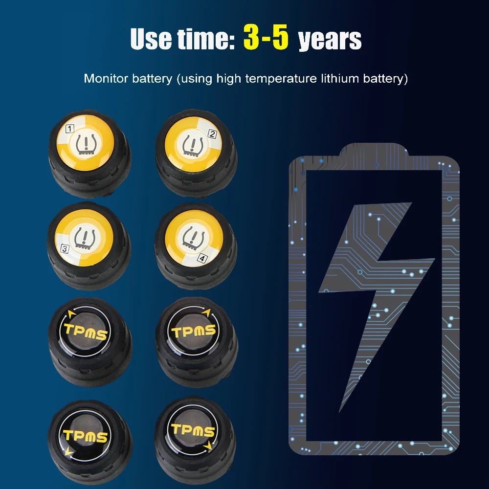 External Alarm Tire Pressure Sensors APP Display Bluetooth 4.0 5.0 Car Tire Pressure Sensor Android iOS BLE TPMS Universal