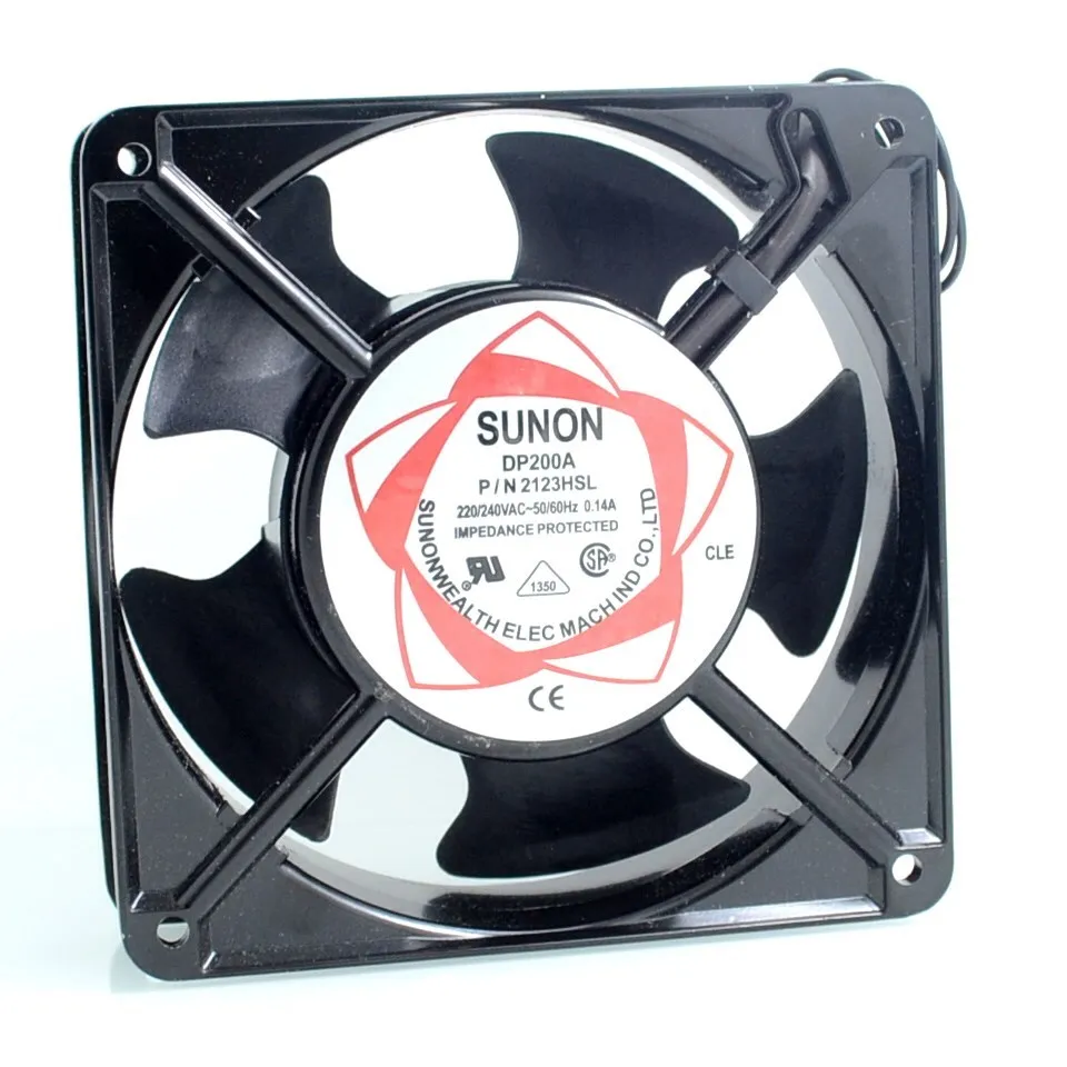 Cabinet Cooling Fan DP200A P / N 2123HSL 220V 0.14A Axial Fans 120 * 120 * 38mm for SUNON