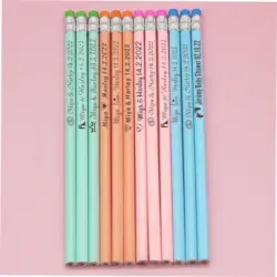20/50/100 Personalized Colored Wooden Pencils Customized School Decor Pen With Eraser Wedding Gift Favors Baby Shower Party 19CM