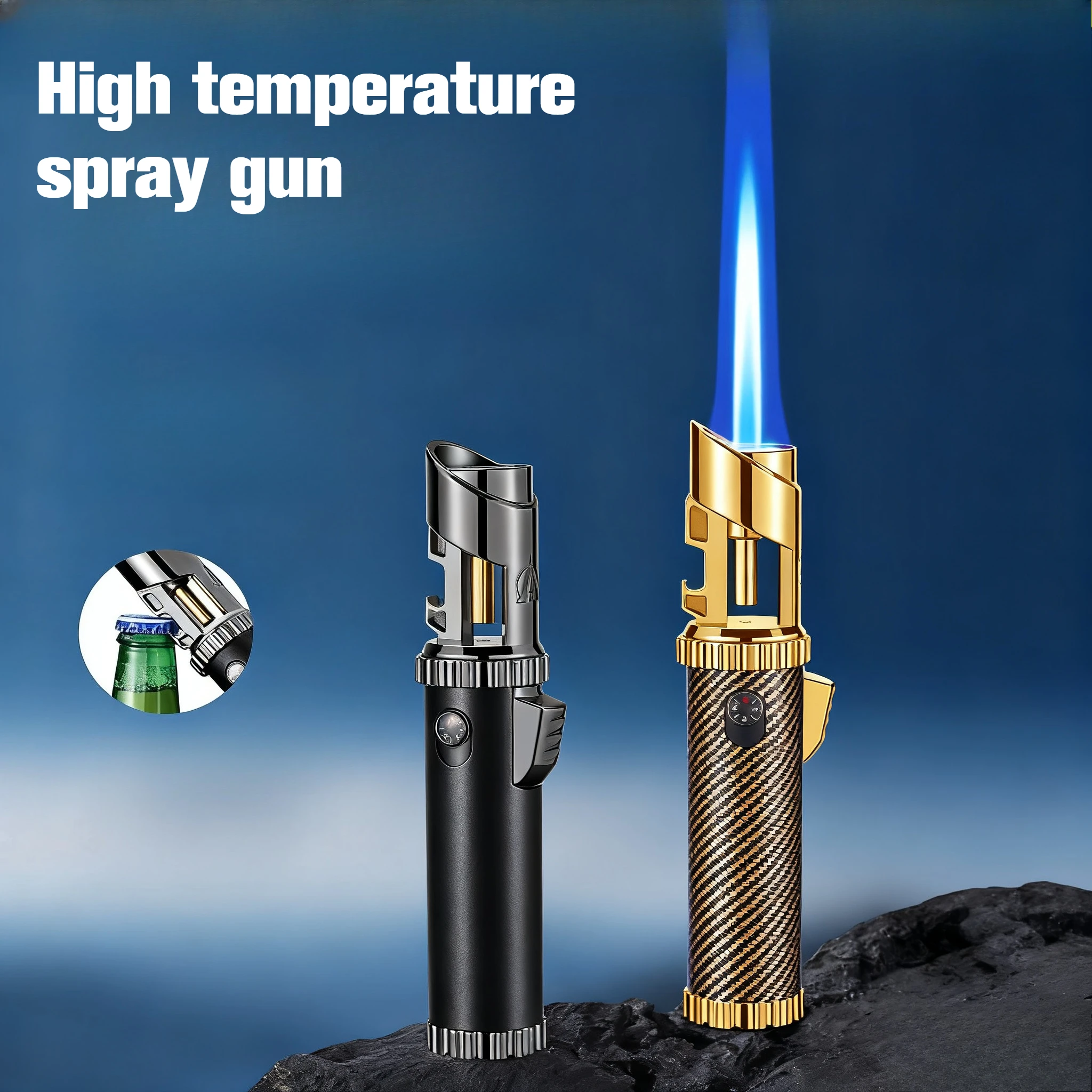 New Multifunctional Windproof Torch Gas Lighter, Cigar Spray Gun Lighter, Wine Opener, Compass, Window Breaker, Outdoor Tool
