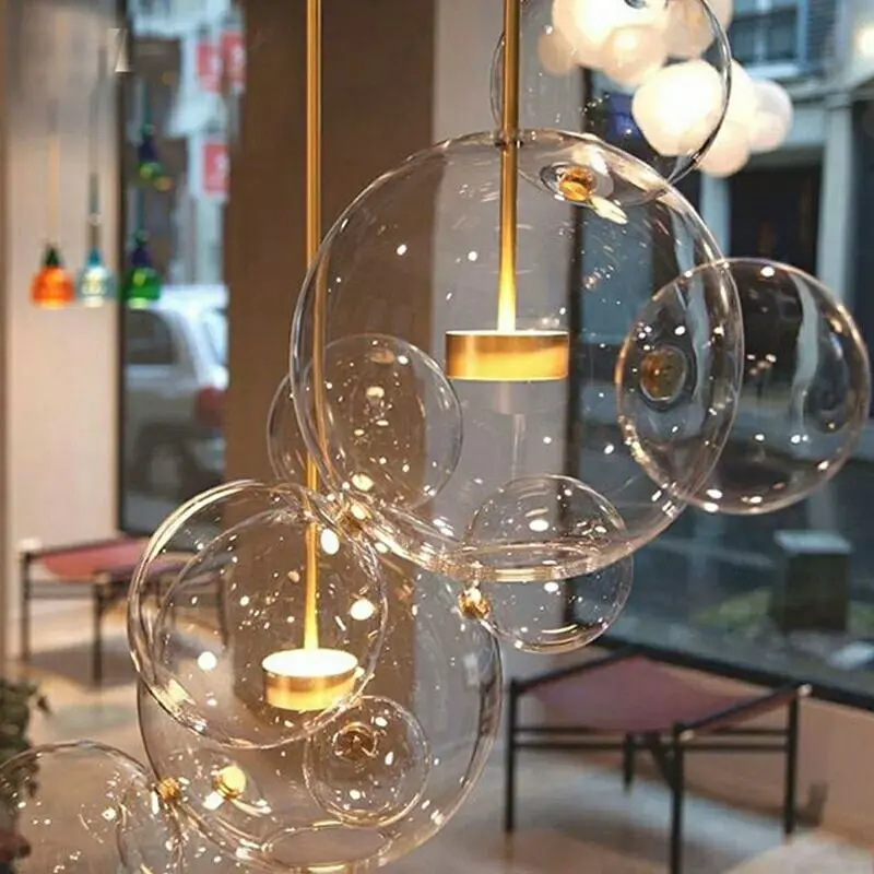 

Lighting living room bar creative personality glass bubble Mickey post-modern minimalist molecular chandelier