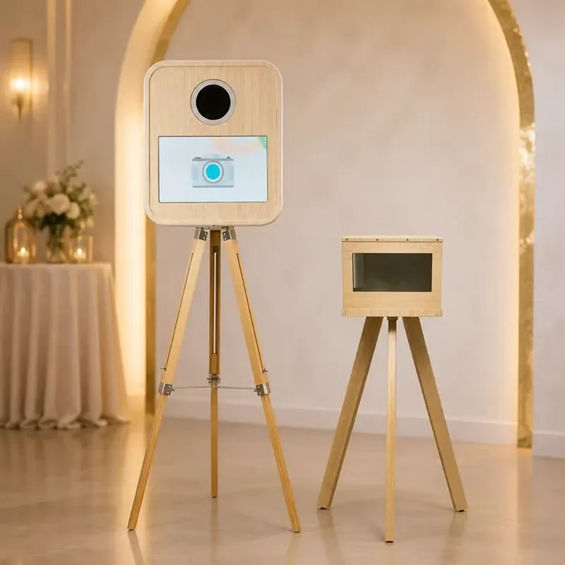 New Design Vintage Wooden Photography Booth for Wedding with Printer and Camera Wholesale Price Photo Booth Machine