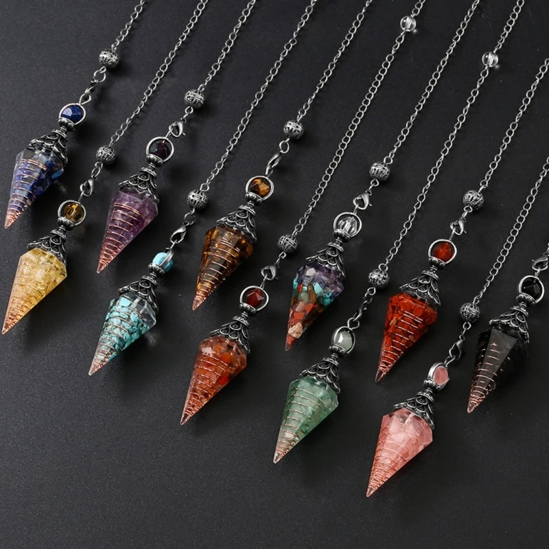 Hexagonal Lazuli Stone Pendulums, Natural Crystal Decoration for Psychic Readings and Energy Balancings Decors  drop ship