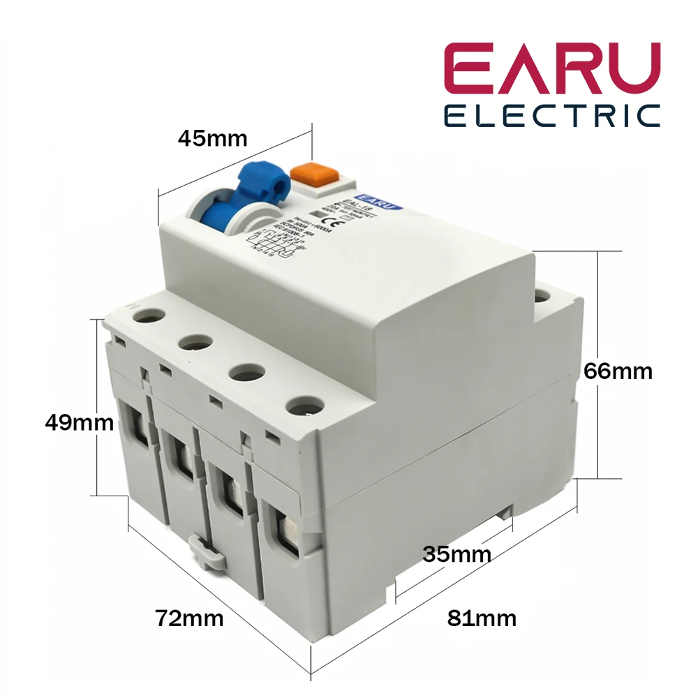 4P 32A 10/30/100/300mA Type AC RCCB RCD ELCB Electromagnetic Residual Current Circuit Breaker Differential Breaker Safety Switch