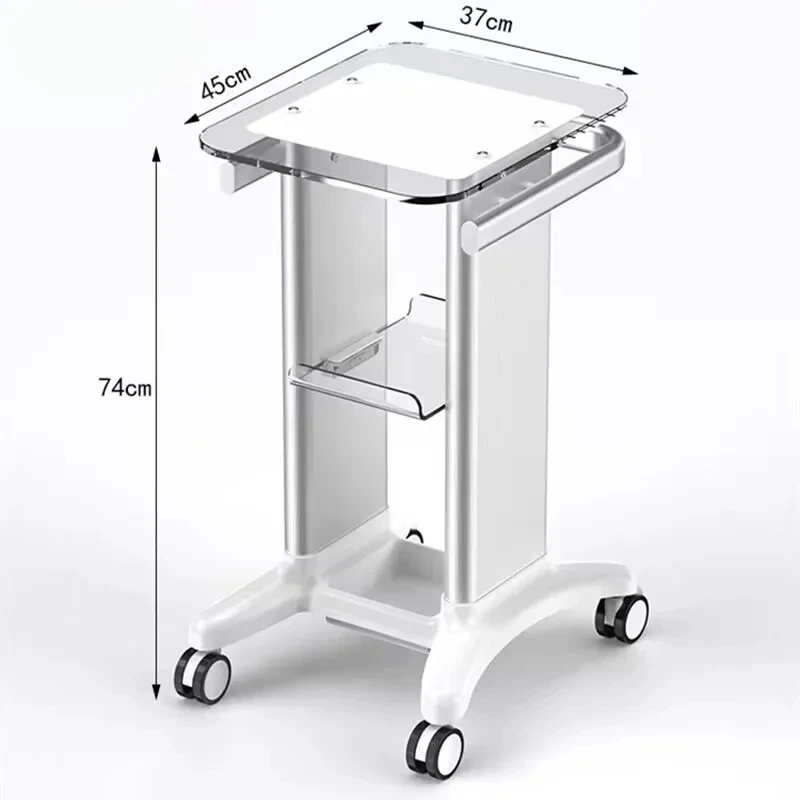 2024 Mobile Acrylic Salon Cart Trolley for Portable IPL Machines 50*50CM Table GOMECY Factory Price Stand Rolling Cart