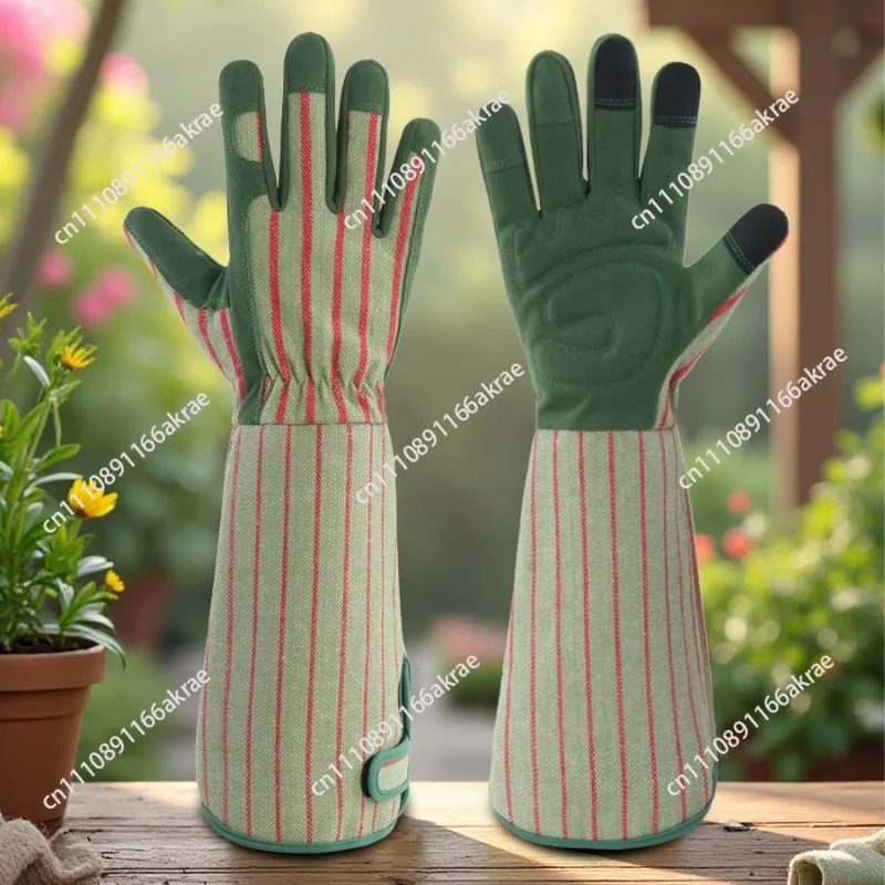 New printed gardening gloves stab-proof and non-slip garden gloves long-sleeved protective planting