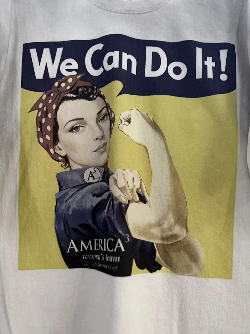 2026ss Vintage T Shirts Men Women Oversized  We Can Do It SAINT Print Casual T-Shirt Streetwear