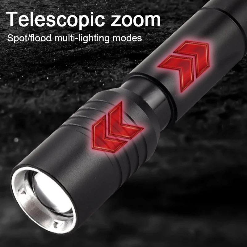 New Strong Light Tactical Flashlight Long-range Zoom 18650 Rechargeable High-power Outdoor White Laser Torch Riding Hunting