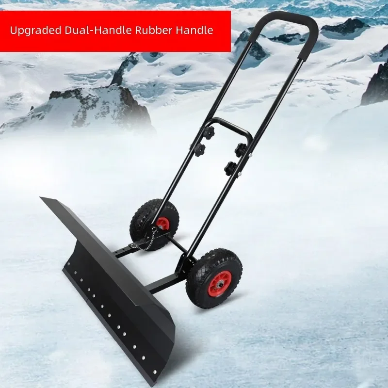 for Artificial Wheeled Snow Shovel Snow Push Board Removal Tool Wheel Cart Throwing Lifting Machine Winter Clearing