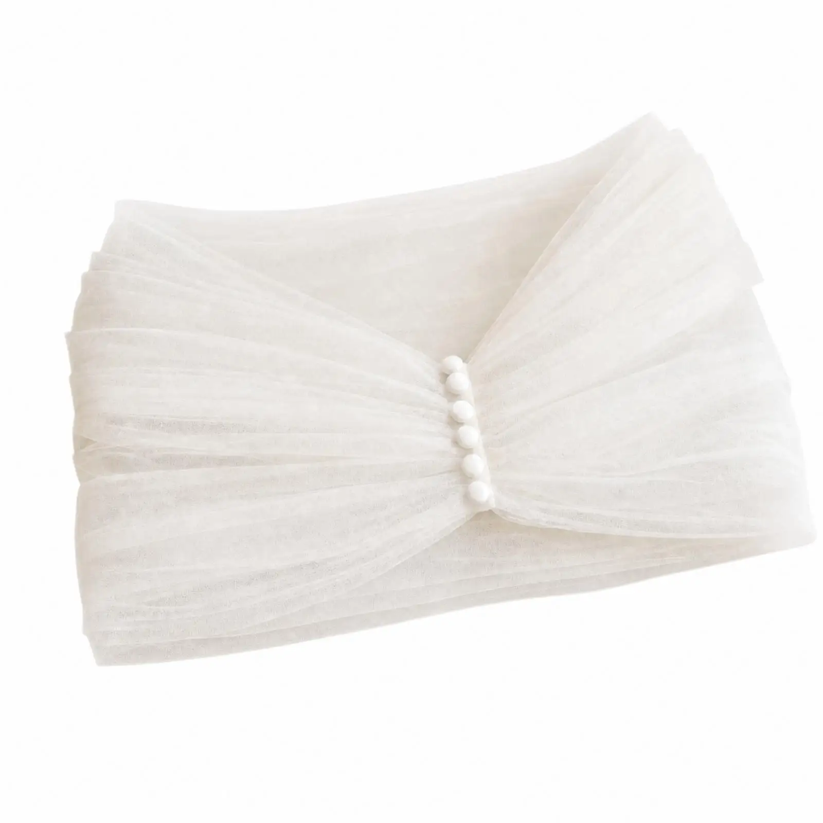 Women Wedding Shawl Elegant White Bridal Wrap for Shoulders Ruched Mesh Design for Ceremony Photo