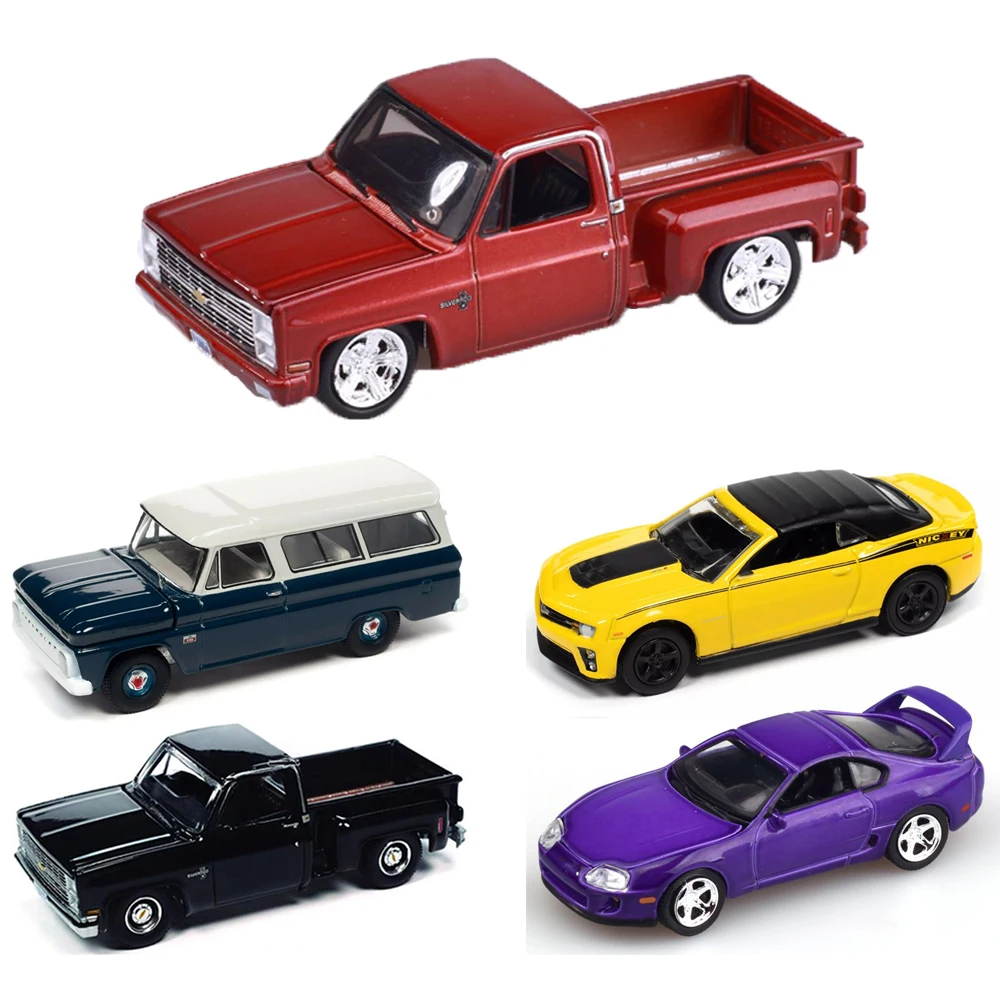 Auto World Johnny Lightning 1/64 Scale Alloy Car Models 1:64 Ford Chevy Diecasts Vehicles Collection Toys For Boy Gifts