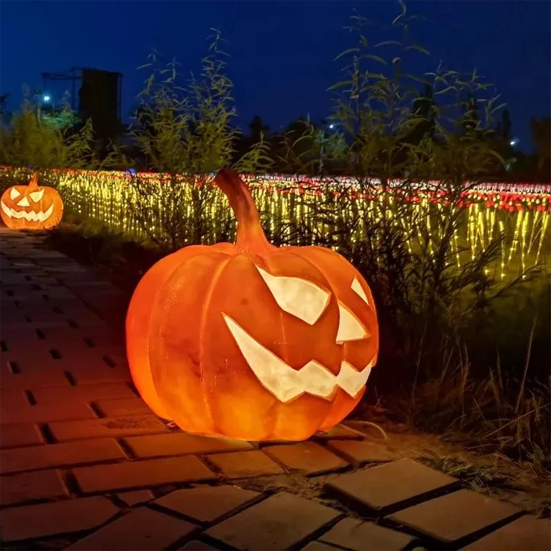 Large Halloween Pumpkin Lantern Outdoor Haunted House Prop with Light Emitting Diode Light Pumpkin Lantern IP65 DC Power Supply