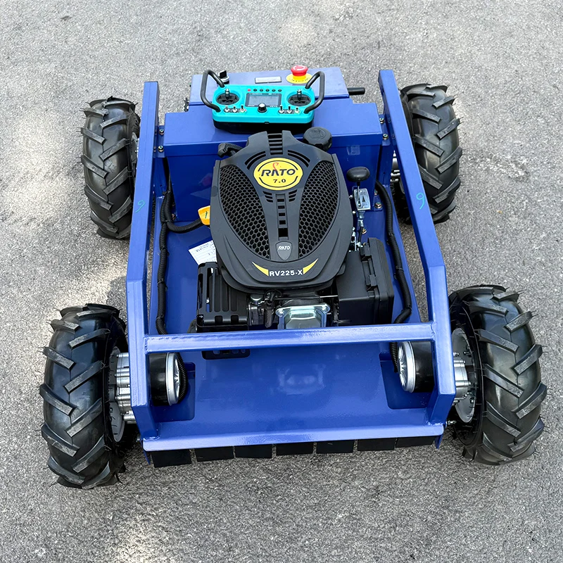 Disesuaikan Gratis Pengiriman Roda Mini Remote Control Mesin Pemotong Rumput Penggerak Empat Roda Whacker Remote Control Roda Taman Pemotong Rumput Mini