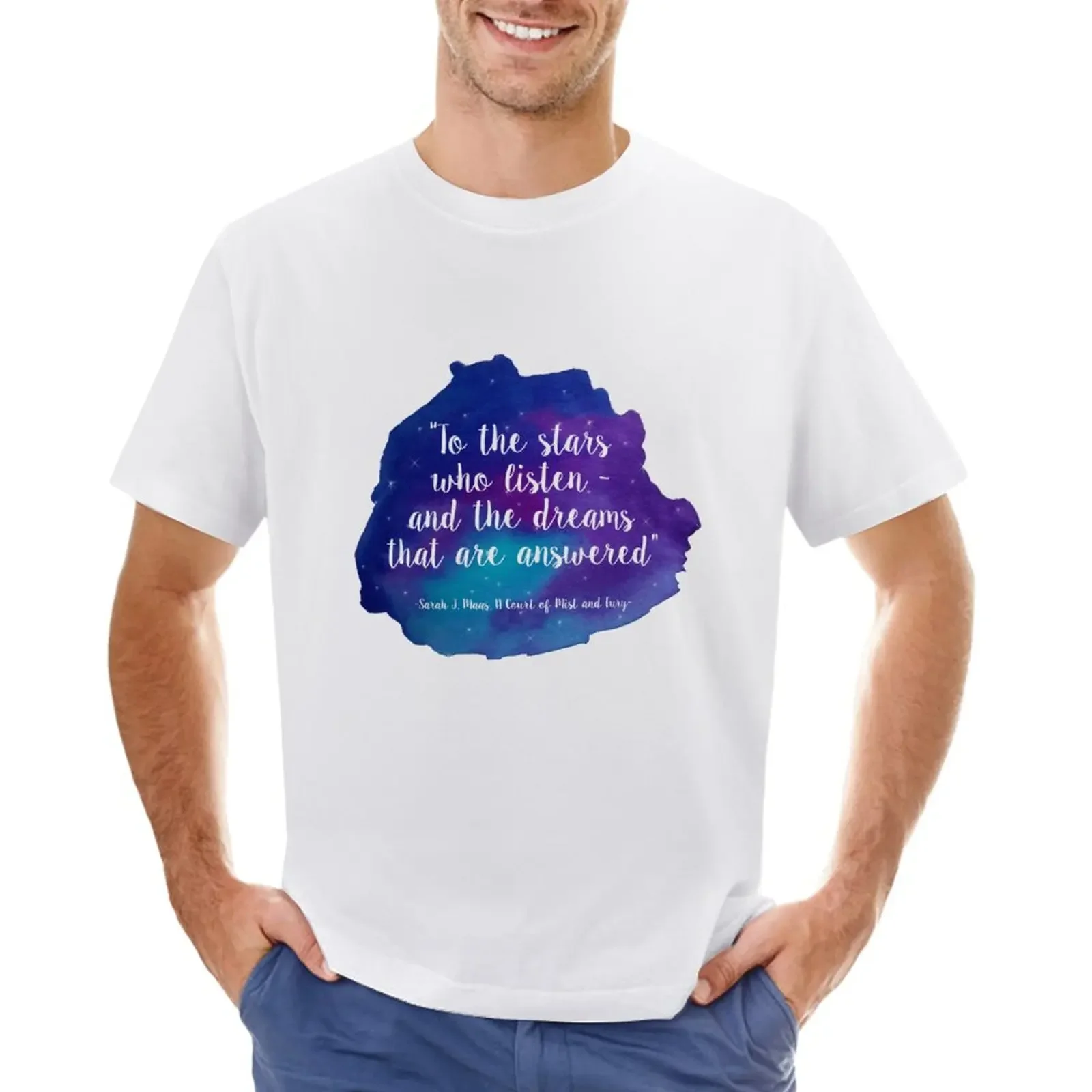 A Court of Mist and Fury - Watercolour Quote T-Shirt customs vintage mens graphic t-shirts big and tall