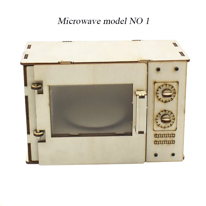 DIY Microwave Model Number One Wooden Hand-assembled Technology Toy Material Kit Simulated Microwave Physical Appliance