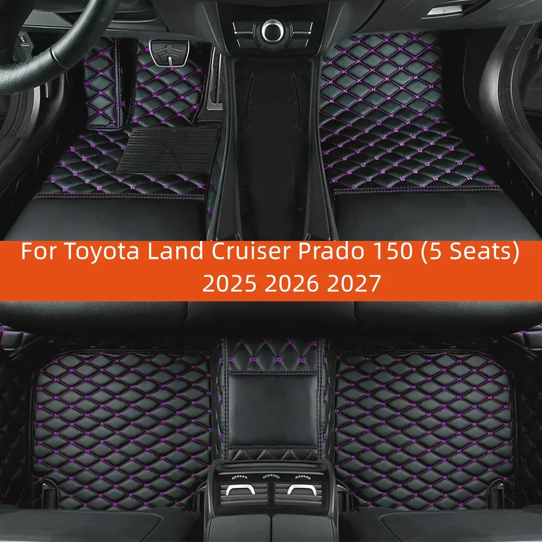 Custom Leather Car Floor Mat For Toyota Land Cruiser Prado 150 (5 Seats)  2025 2026 2027 Car Mat Interior