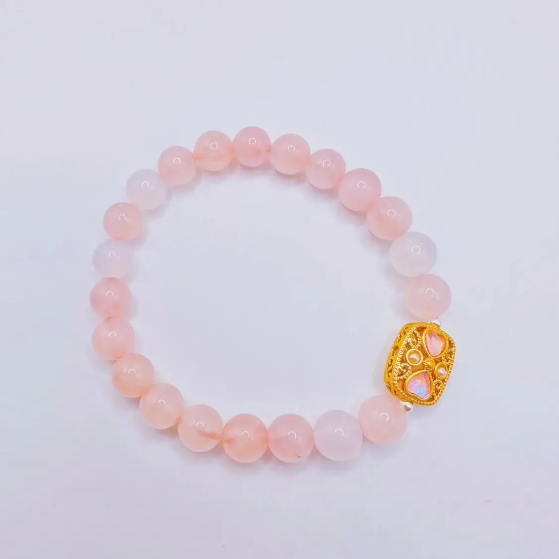 الطبيعية الوردي رومانسية العقيق سوار الأميرة Kawaii فتاة قطع ولد سيدة HandString بيرليسسينت زهر الكرز ضوء اللون الهدايا