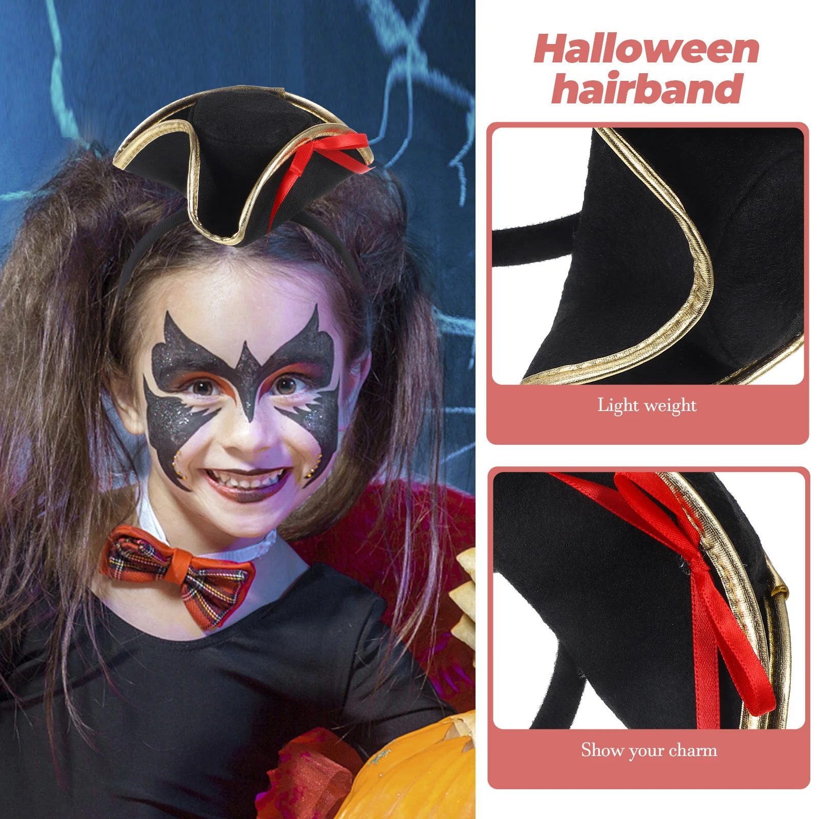 

Pirate Hat Headband Cosplay Hair Hoop For Halloween Party Masquerade Costume Prop Party Headband Decor Accessory