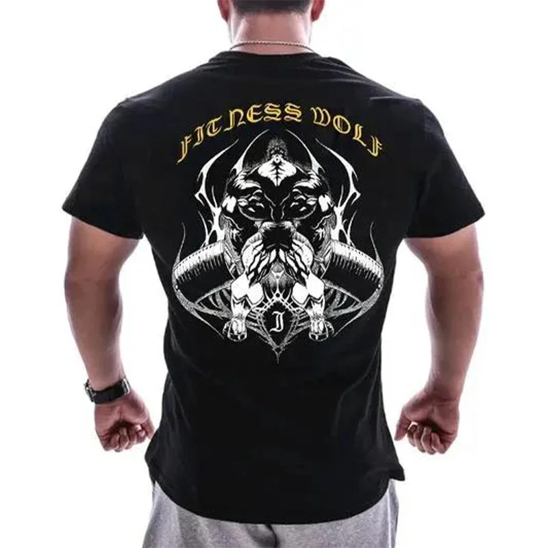 Men Gym Fitness T Shirt Muscular Man 3d Printed Tee Shirts Breathable Sport Tops Quick Dry Short Sleeves Women Casual Streetwear