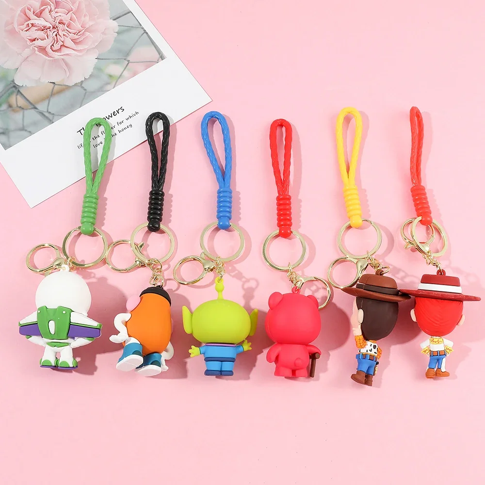 6-teiliges Set Anime Toy Story Schlüsselanhänger Niedliche Woody Buzz Lightyear Puppen-Schlüsselanhänger Paar-Taschenanhänger Schlüsselkette Schmuck Spielzeug Geschenke – Detail 8
