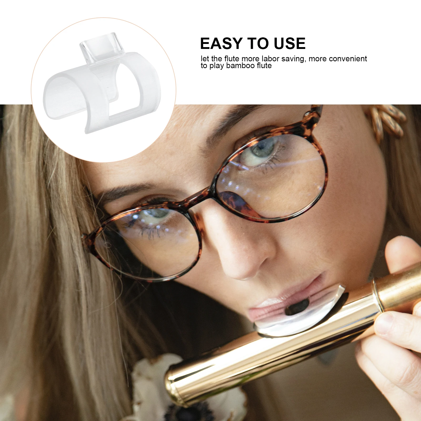 

Bamboo Flute Blowing Aid Tone Improvement Tool White Plastic Mouthpiece Replacement Beginner Flute Accessories Multipurpose