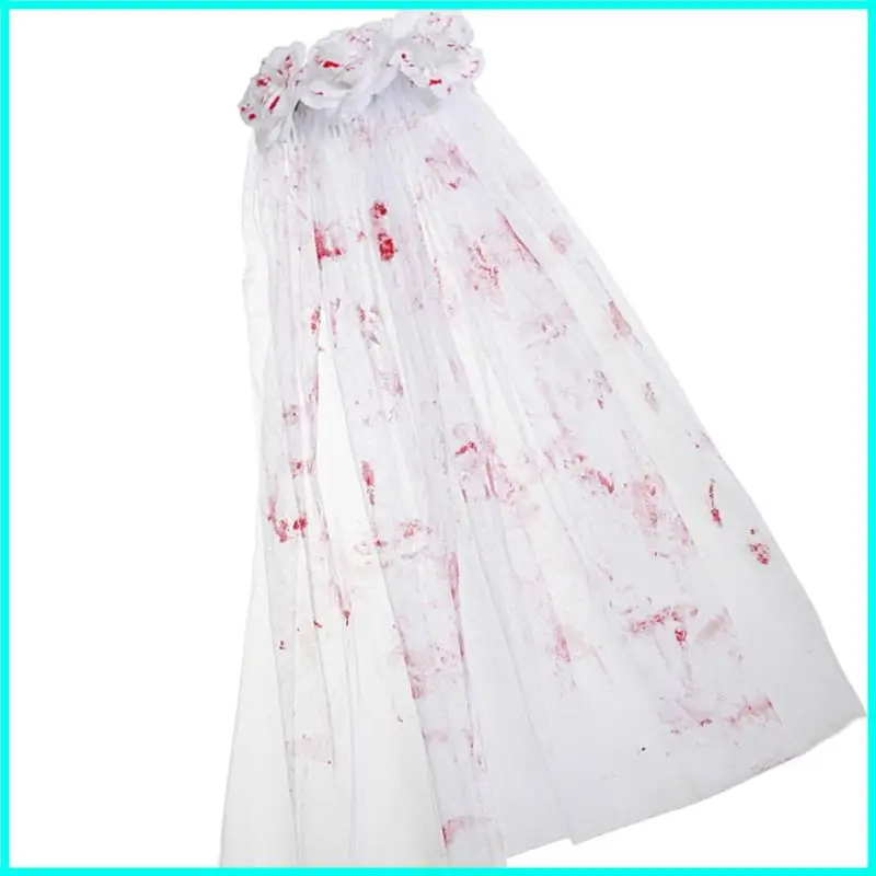 

Хэллоуин, окрашенный кровью, розовый кружевной головной убор для готического тематического костюма