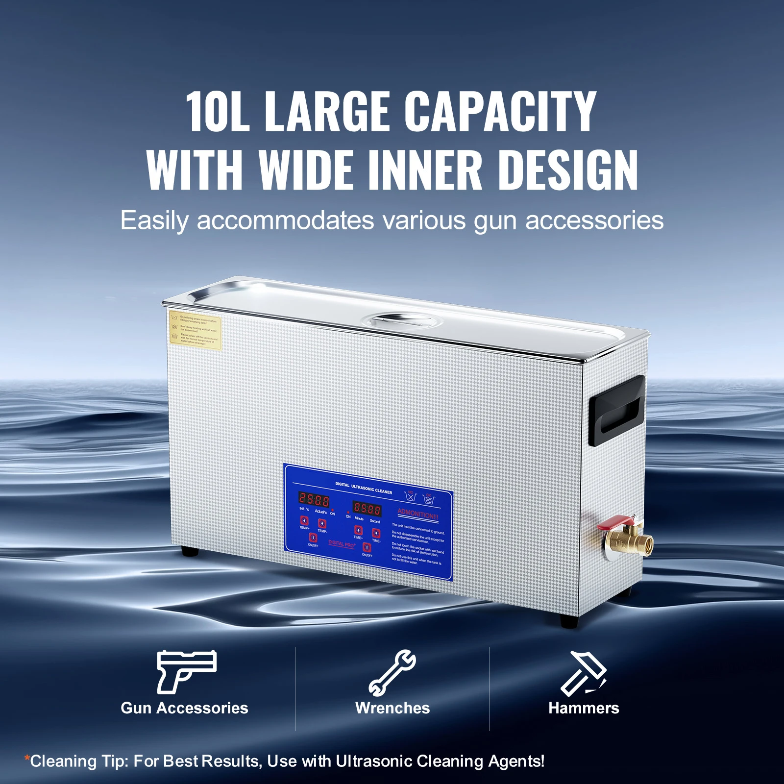 جهاز تنظيف بالموجات فوق الصوتي - مراجعة Ultrasonic Cleaning Machine 10L Digital وسعره